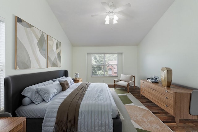 405 Parish Pl, Franklin, TN 37067 - bedroom with lofted ceiling, wood finished floors, and ceiling fan