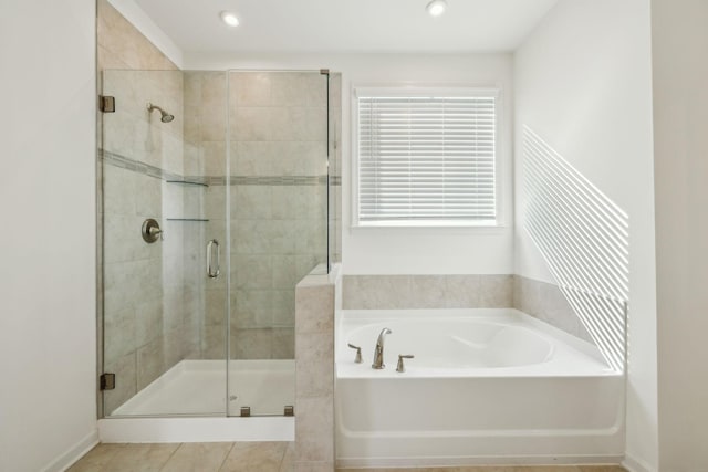 129 Willow Bend Dr, Mount Juliet, TN 37122 - full bath with a garden tub, a shower stall, and recessed lighting