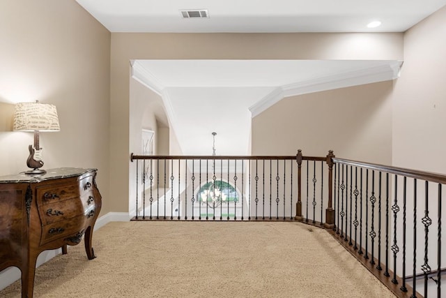 1237 Potter Ln, Gallatin, TN 37066 - hallway with carpet flooring, crown molding, and baseboards