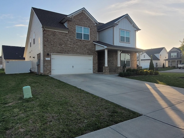 3608 Barbee Ct, Rockvale, TN 37153 - craftsman-style house featuring brick siding, a yard, and concrete driveway