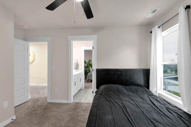 3608 Barbee Ct, Rockvale, TN 37153 - bedroom with light colored carpet, baseboards, and a ceiling fan
