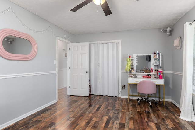 5024 Short Mountain Hwy, Smithville, TN 37166 - office space featuring a ceiling fan, wood finished floors, and baseboards