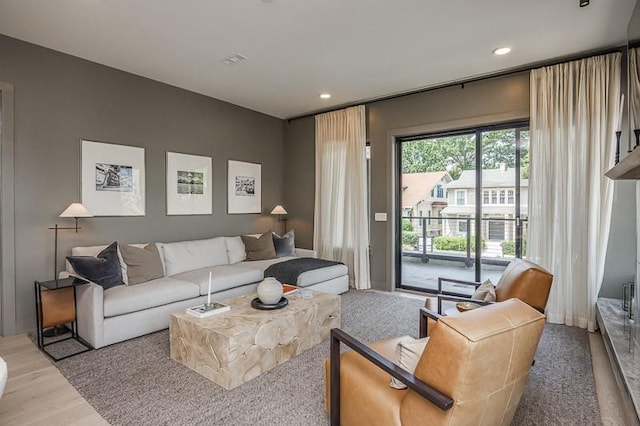 1030 17th Ave S Unit 201, Nashville, TN 37212 - living area featuring recessed lighting and wood finished floors