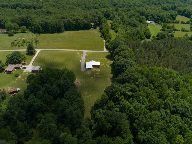 1474 Pea Ridge Rd, Manchester, TN 37355 - aerial overview of property's location with a heavily wooded area and rural landscape