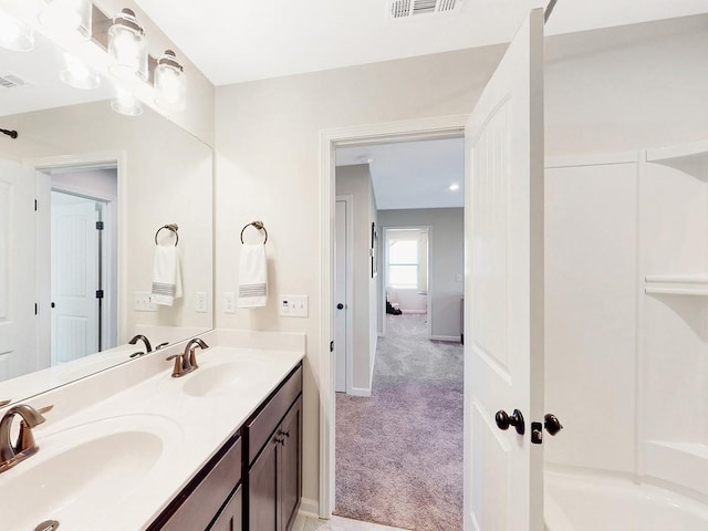 186 Millbrook Dr, Spring Hill, TN 37174 - bathroom featuring double vanity and baseboards