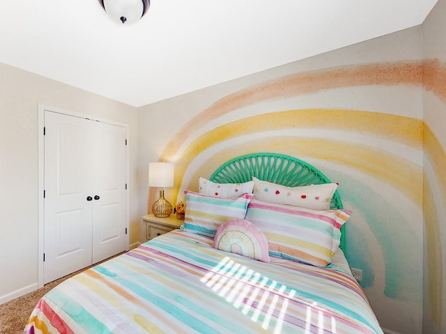 186 Millbrook Dr, Spring Hill, TN 37174 - bedroom with a closet, carpet flooring, and baseboards