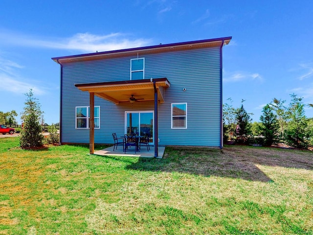 186 Millbrook Dr, Spring Hill, TN 37174 - rear view of property with ceiling fan, a patio, and a lawn