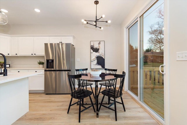 3670 Main St Unit 5, Jasper, TN 37347 - dining room featuring light wood-type flooring, a chandelier, and recessed lighting