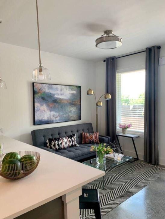 2521 Clifton Ave Unit 101, Nashville, TN 37209 - living area with finished concrete flooring