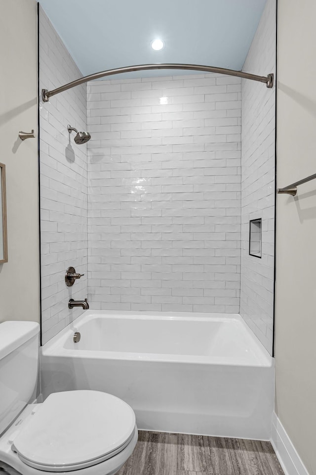 1004 Noble Loop Unit 49, Nashville, TN 37211 - bathroom featuring toilet, tub / shower combination, wood finished floors, and recessed lighting