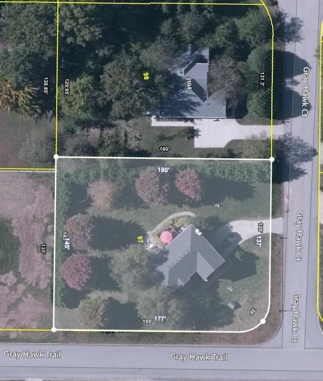 3198 Gray Hawk Ct, Clarksville, TN 37043 - aerial view of property's location with property boundaries highlighted