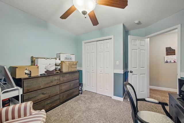 3198 Gray Hawk Ct, Clarksville, TN 37043 - bedroom featuring a closet, carpet flooring, and ceiling fan