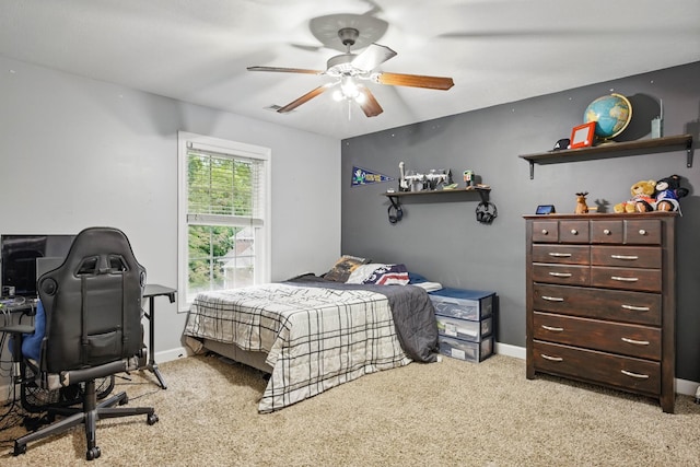 3198 Gray Hawk Ct, Clarksville, TN 37043 - carpeted bedroom featuring baseboards and ceiling fan