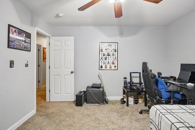 3198 Gray Hawk Ct, Clarksville, TN 37043 - carpeted bedroom with an office area and ceiling fan