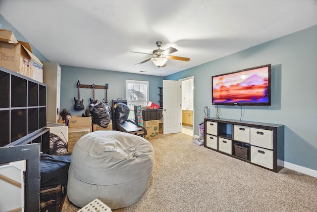 3198 Gray Hawk Ct, Clarksville, TN 37043 - sitting room with ceiling fan and carpet floors