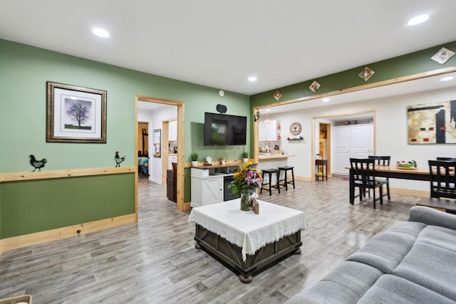 1602 Pleasant Grove Rd, Westmoreland, TN 37186 - living area with wood finished floors, recessed lighting, and baseboards