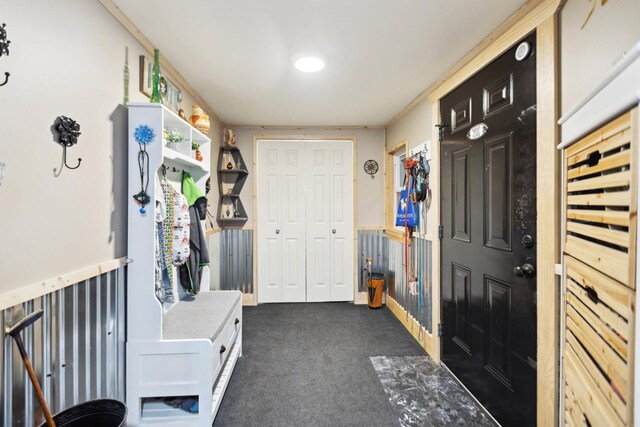 1602 Pleasant Grove Rd, Westmoreland, TN 37186 - mudroom featuring dark colored carpet