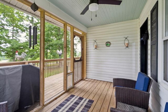 1602 Pleasant Grove Rd, Westmoreland, TN 37186 - sunroom / solarium with a ceiling fan