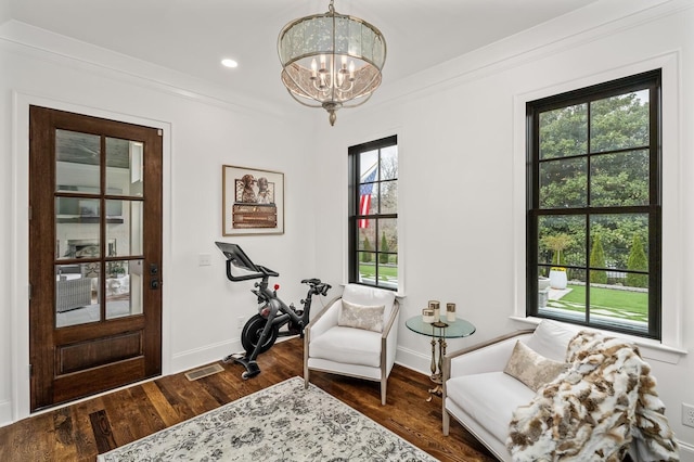 505 Green Apple Turn, Brentwood, TN 37027 - living area featuring plenty of natural light, a chandelier, baseboards, crown molding, and recessed lighting
