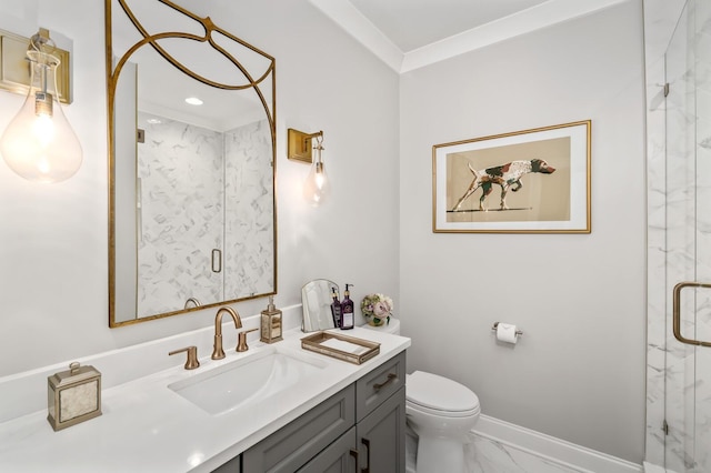 505 Green Apple Turn, Brentwood, TN 37027 - full bath with marble look tile flooring, vanity, toilet, a marble finish shower, and baseboards