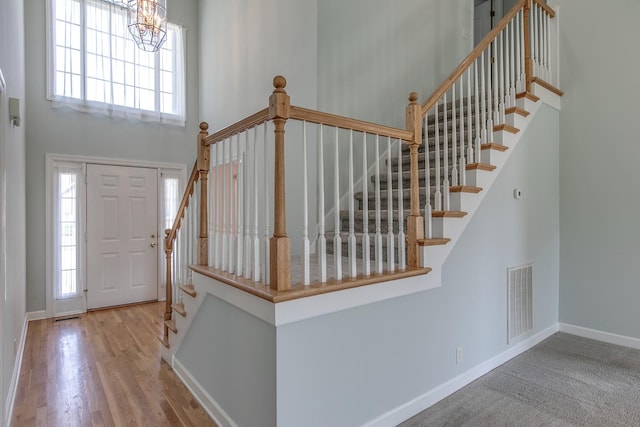 206 Sayre Ln, Murfreesboro, TN 37127 - foyer featuring plenty of natural light, baseboards, stairway, and a towering ceiling