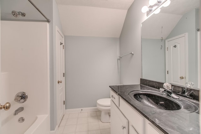 206 Sayre Ln, Murfreesboro, TN 37127 - full bath with vanity, toilet, shower / tub combination, baseboards, and tile patterned floors