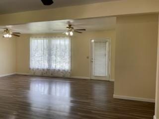 904 Apple Valley Rd, Madison, TN 37115 - spare room featuring baseboards, a ceiling fan, and wood finished floors