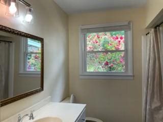 904 Apple Valley Rd, Madison, TN 37115 - full bathroom with vanity, toilet, healthy amount of natural light, and a shower with curtain