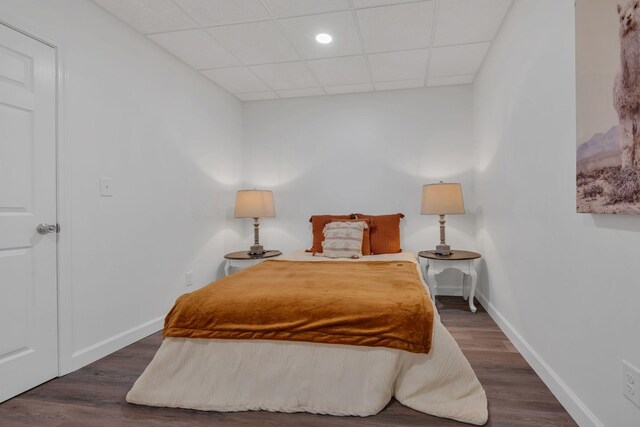 1310 Oak Grove Rd, Dickson, TN 37055 - bedroom with a paneled ceiling, baseboards, wood finished floors, and recessed lighting
