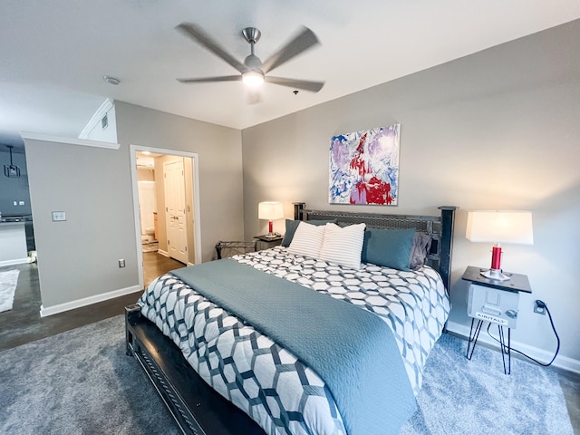1803 Broadway Unit 509, Nashville, TN 37203 - bedroom with baseboards and a ceiling fan