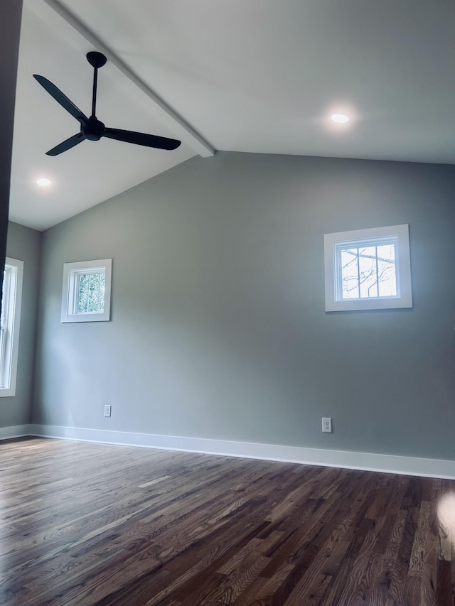 5930 Carl Pl, Nashville, TN 37209 - empty room with dark wood-type flooring, baseboards, ceiling fan, healthy amount of natural light, and recessed lighting