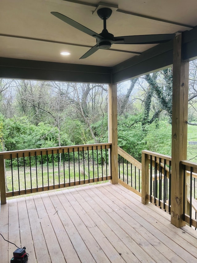 5930 Carl Pl, Nashville, TN 37209 - wooden terrace featuring ceiling fan