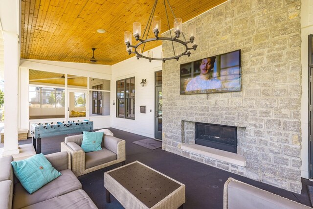 441 Golden Meadow Ln, Hendersonville, TN 37075 - view of patio / terrace featuring an outdoor living space with a fireplace