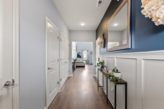 1339 Raden Dr, Lebanon, TN 37087 - hallway with wood finished floors and wainscoting