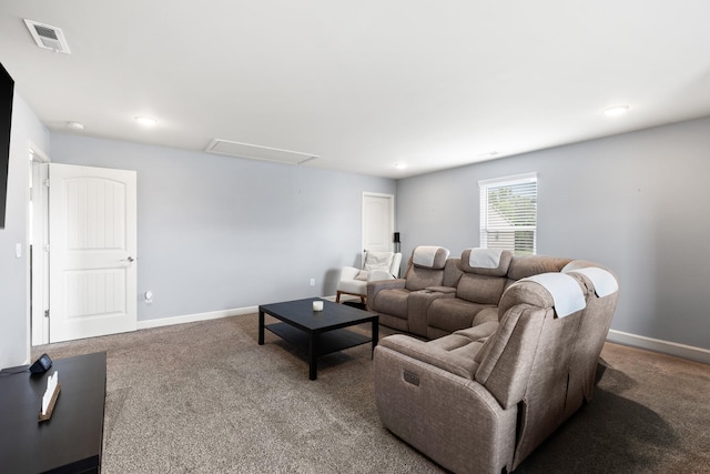 1339 Raden Dr, Lebanon, TN 37087 - carpeted living area featuring attic access, recessed lighting, and baseboards