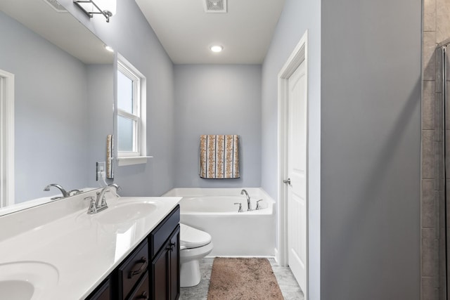1339 Raden Dr, Lebanon, TN 37087 - full bath with double vanity, toilet, a bath, and a tile shower