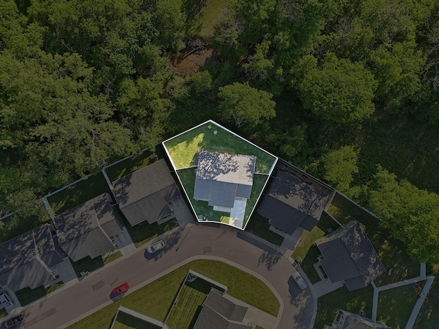200 Nichols Dr, Woodbury, TN 37190 - aerial overview of property's location with property parcel outlined and a forest