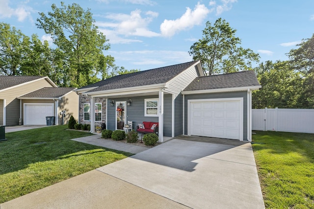200 Nichols Dr, Woodbury, TN 37190 - view of front of property with an attached garage, concrete driveway, a porch, and roof with shingles