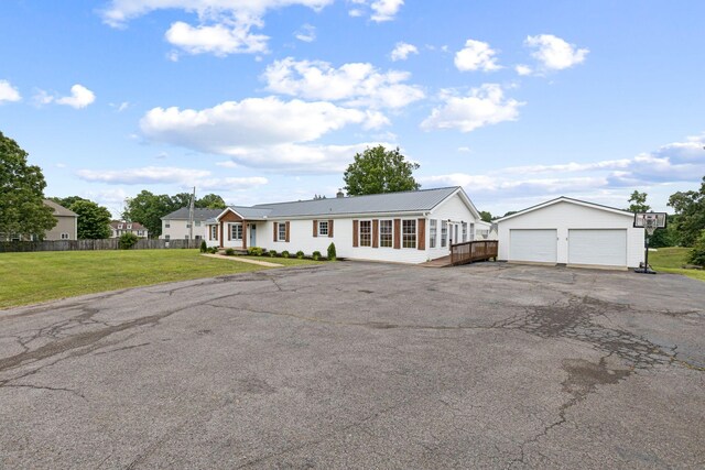 1371 Pomona Rd, Dickson, TN 37055 - ranch-style house with an outbuilding, a detached garage, and metal roof