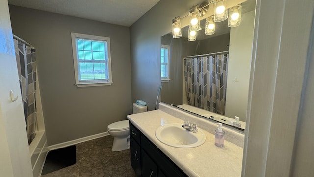 312 Pappy Dr, Oak Grove, KY 42262 - bathroom featuring toilet, vanity, baseboards, and shower / bath combo