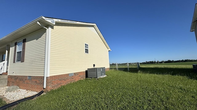 312 Pappy Dr, Oak Grove, KY 42262 - view of home's exterior featuring crawl space, central AC, and a lawn