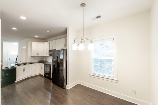 287 Cloverbrook Way, Gallatin, TN 37066 - kitchen with black appliances, dark wood-style flooring, tasteful backsplash, baseboards, and recessed lighting
