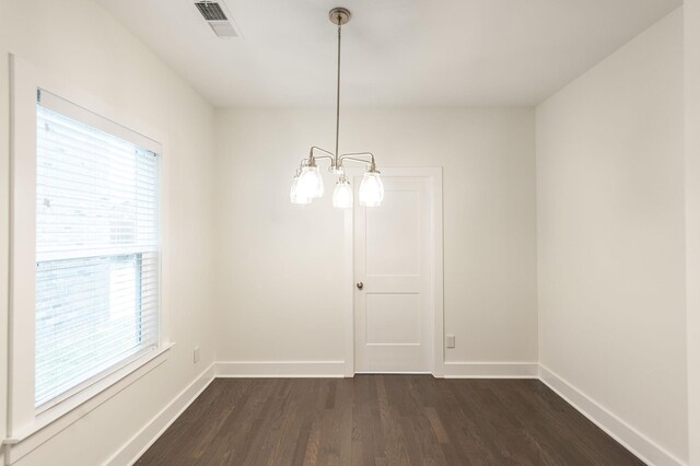 287 Cloverbrook Way, Gallatin, TN 37066 - unfurnished dining area featuring dark wood-style flooring, a chandelier, and baseboards
