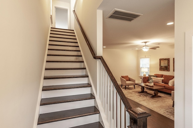 287 Cloverbrook Way, Gallatin, TN 37066 - stairway with a ceiling fan, recessed lighting, and baseboards