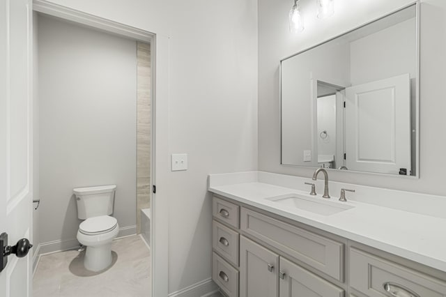 7100 Twelve Corners Rd, Lascassas, TN 37085 - full bath featuring toilet, vanity, and baseboards