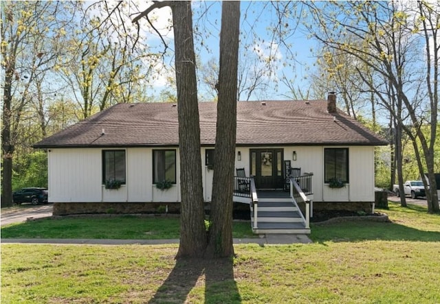 342 Drawbridge Trce, Paducah, KY 42003 - ranch-style house featuring a front yard, a chimney, and roof with shingles
