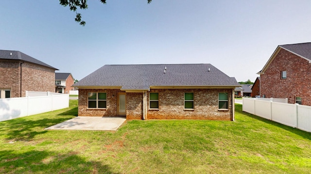 249 Edgefield Ct, Pleasant View, TN 37146 - rear view of house featuring a patio, a fenced backyard, a shingled roof, and brick siding