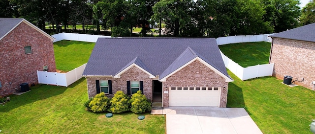 249 Edgefield Ct, Pleasant View, TN 37146 - single story home with brick siding, an attached garage, driveway, a fenced backyard, and a shingled roof