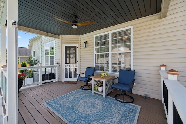 7579 Nightfall Cir, Ooltewah, TN 37363 - wooden deck featuring ceiling fan