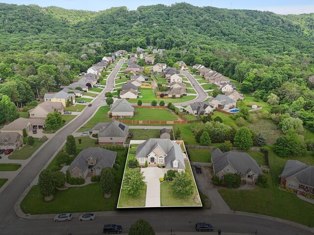 7579 Nightfall Cir, Ooltewah, TN 37363 - aerial view of residential area featuring a forest